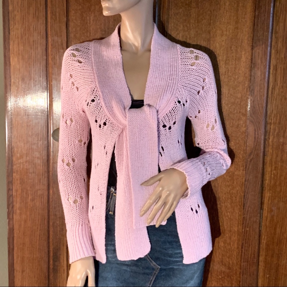 Pink Tie Cardigan